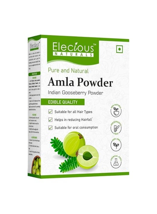 Elecious Naturals Amla Powder for Hair Growth (250 Grams) | Ideal for Hair & Skin | 100% Natural, No Preservatives, No Color or fragrance added - Image 1